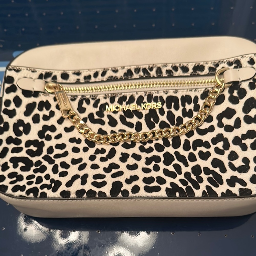 Michael Kors Black and White Crossbody Bag